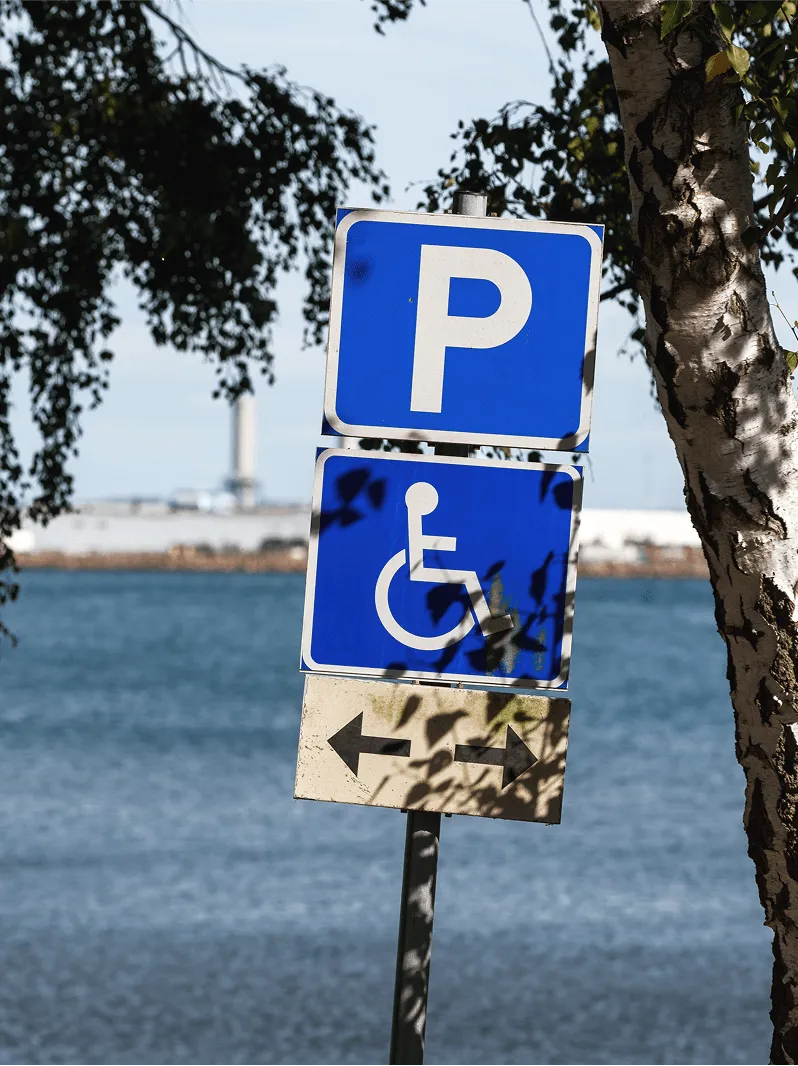 Disability parking sign board